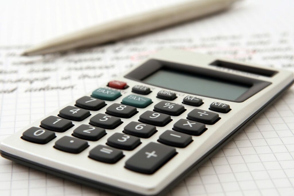 A calculator preparing taxes to be secured by DataSafe in Portland OR