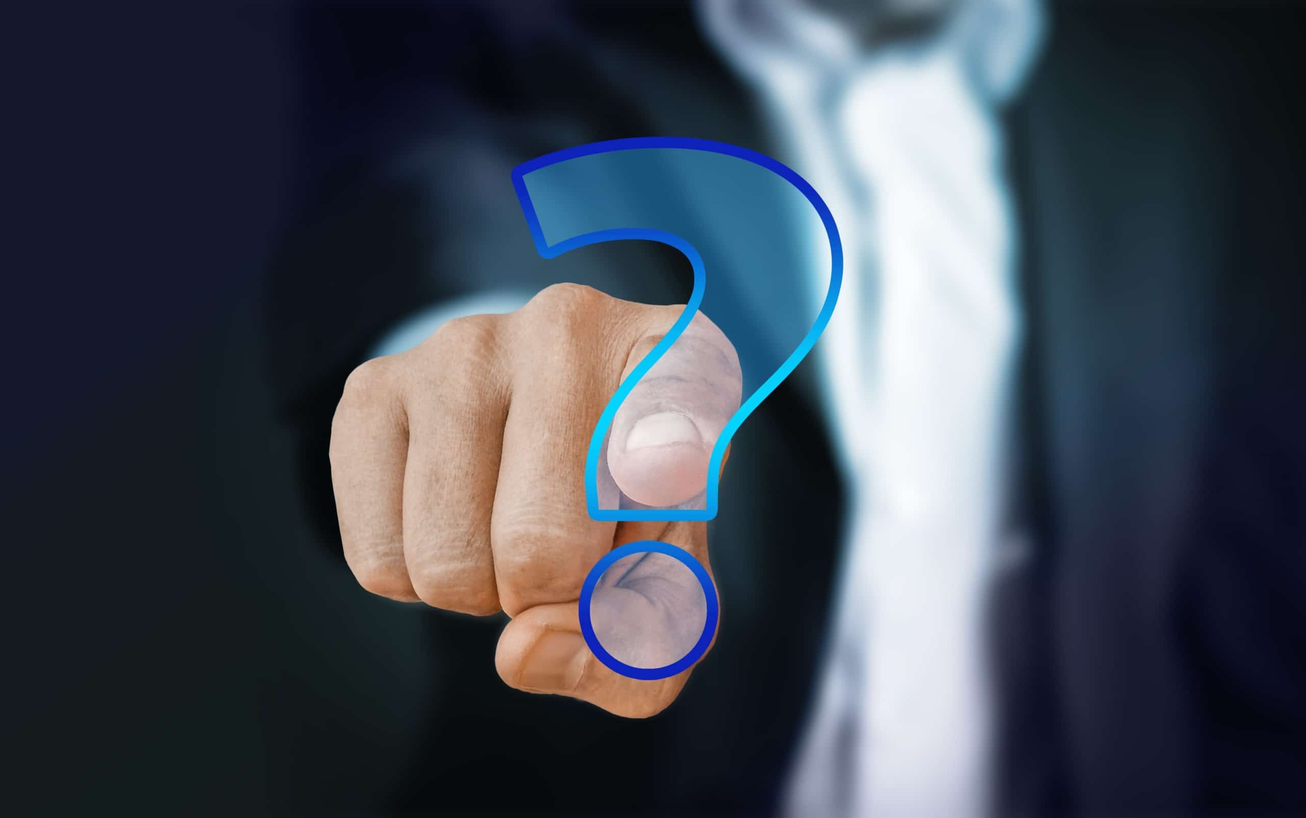 pointing question mark