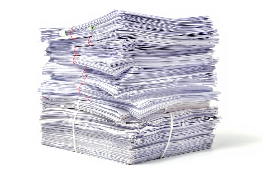 pile of documents to be shredded by DataSafe in Portland, OR