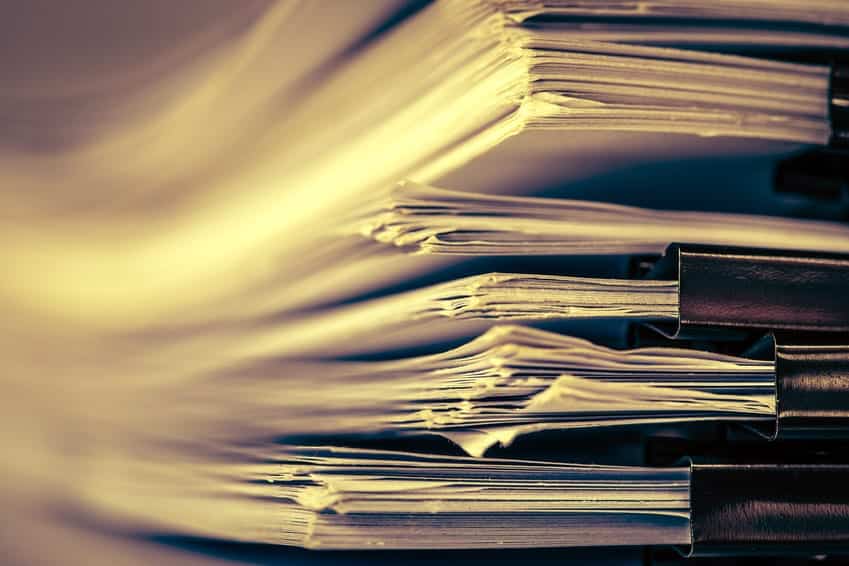 Documents ready for shredding