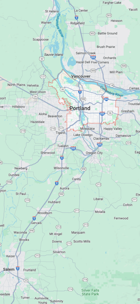 DatSafe Service Area, including Portland, OR and surrounding communities