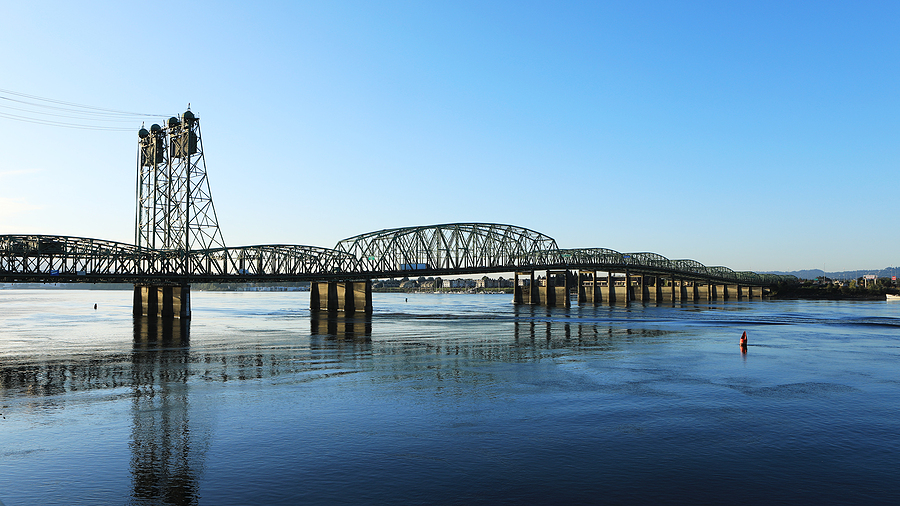 A View of the bridge from Vancouver, Washington to Portland, Oregon