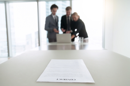 Close up of document, legal persons, parties to contract making